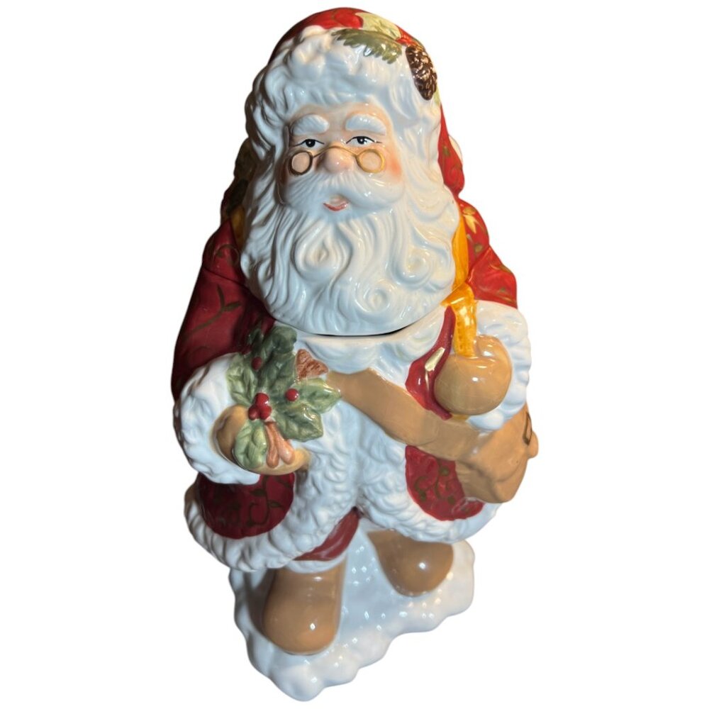 HALLMARK Santa Ceramic Cookie Jar Gorgeous Vivid Colors Limited Edition 12" Tall
